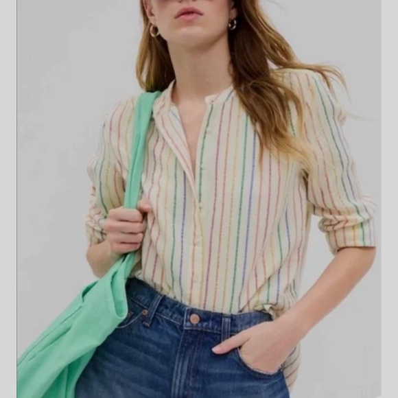 Gap Button Down Crinkle Gauze Lined womens Shirt - Picture 1 of 4